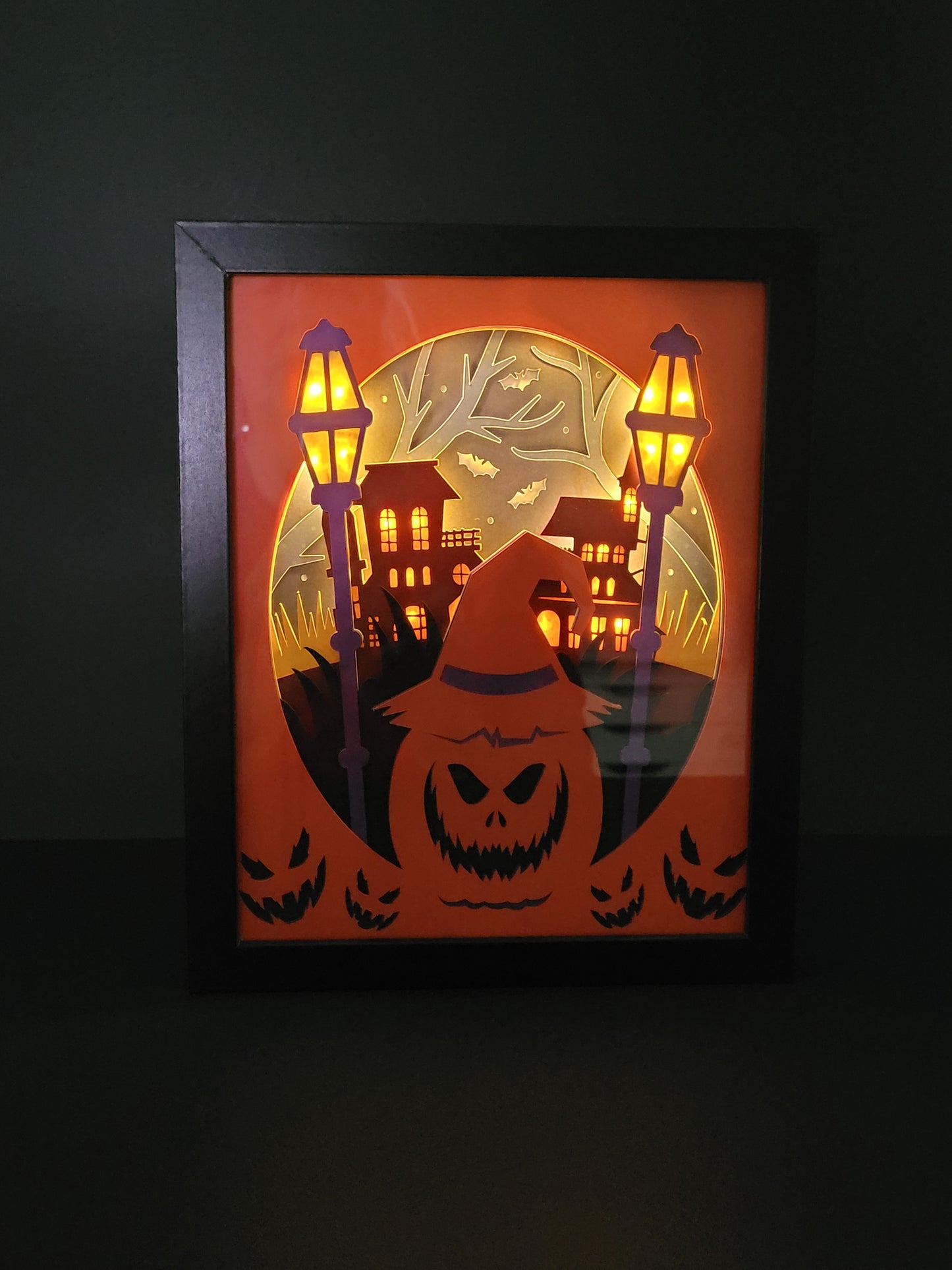 Halloween 3D shadow/ light box pumpkin