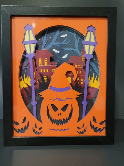 Halloween 3D shadow/ light box pumpkin