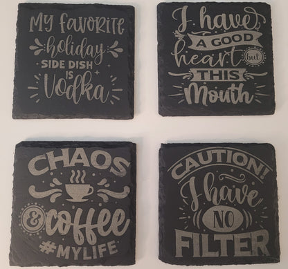 Customized slate coaster