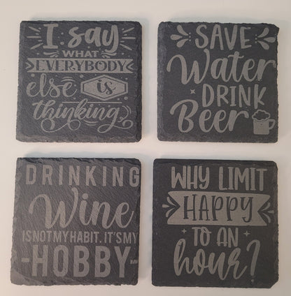 Customized slate coaster