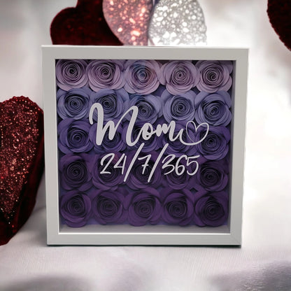 Customizable Flower Shadow Box I Floral Shadow box I Birthday gift I Gift for her I Personalized gift