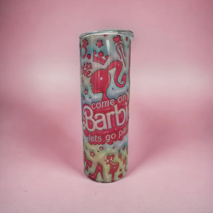 Holographic Barbie Tumbler skinny 20oz.