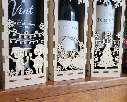 Naughty Christmas Wine Boxes - Fun & Unique Holiday Gift! Perfect for Wine Lovers, Secret Santa, White Elephant, or Holiday Parties!