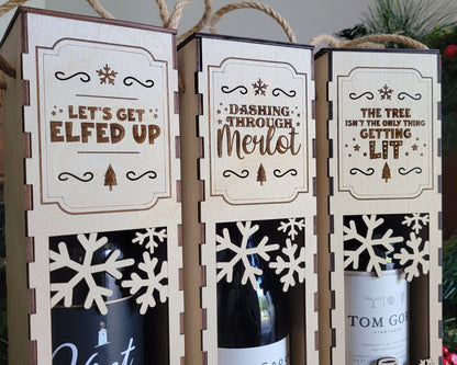 Naughty Christmas Wine Boxes - Fun & Unique Holiday Gift! Perfect for Wine Lovers, Secret Santa, White Elephant, or Holiday Parties!