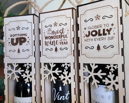 Naughty Christmas Wine Boxes - Fun & Unique Holiday Gift! Perfect for Wine Lovers, Secret Santa, White Elephant, or Holiday Parties!