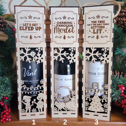 Naughty Christmas Wine Boxes - Fun & Unique Holiday Gift! Perfect for Wine Lovers, Secret Santa, White Elephant, or Holiday Parties!